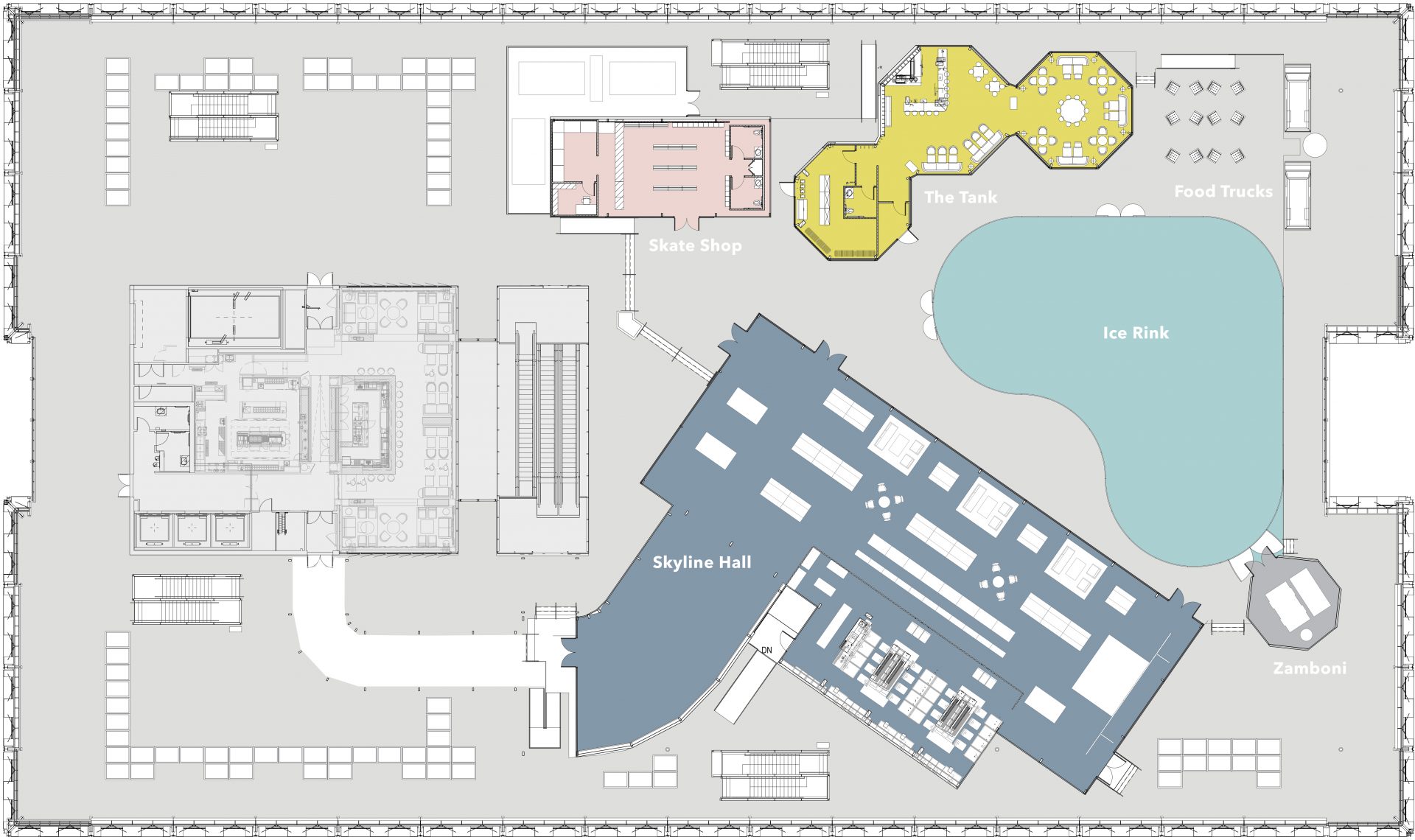 Floorplan of the 2019 Winterland at the Rooftop at Pier 17