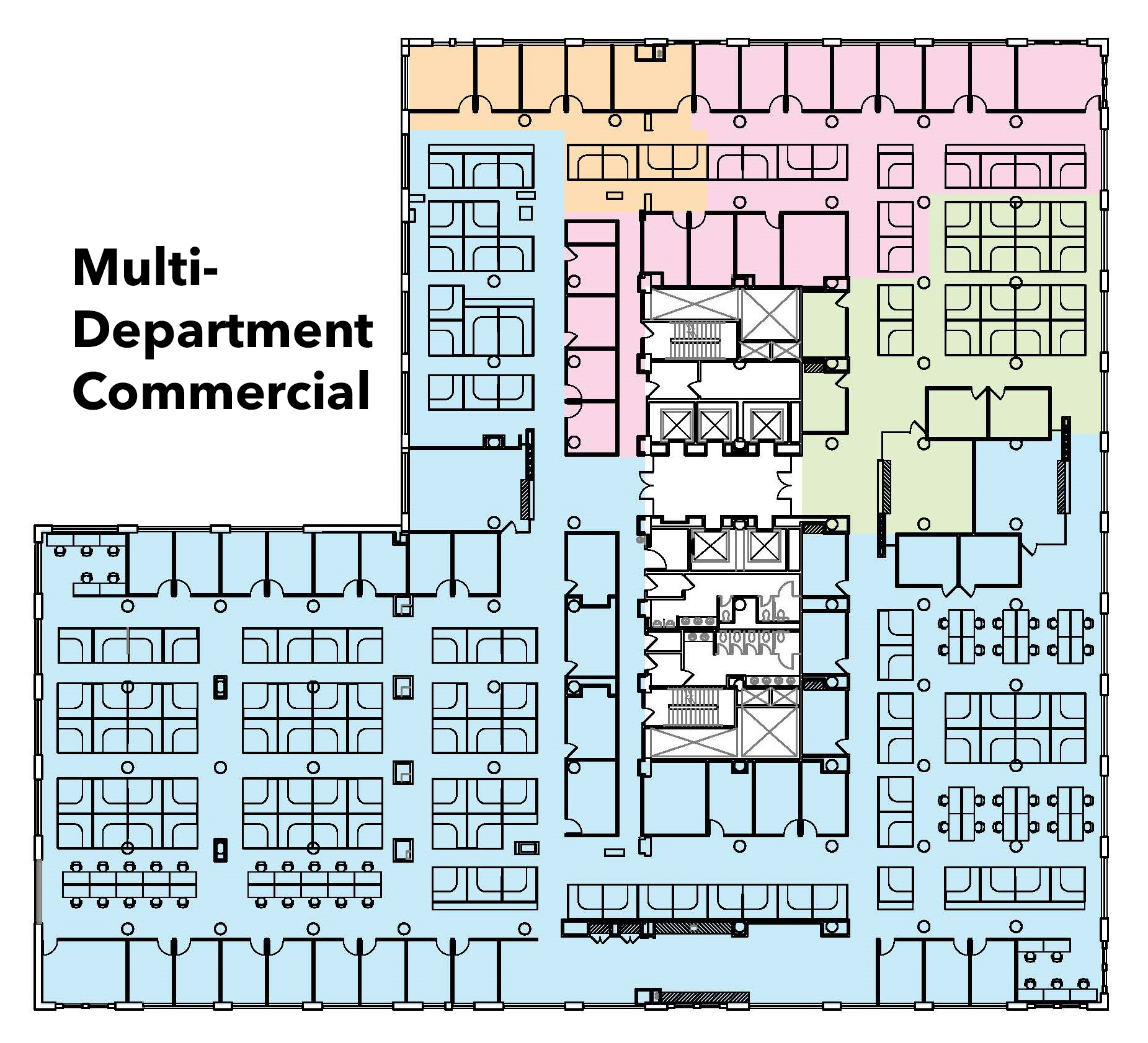 Multi-tenant test-fit for 95 Greene Street