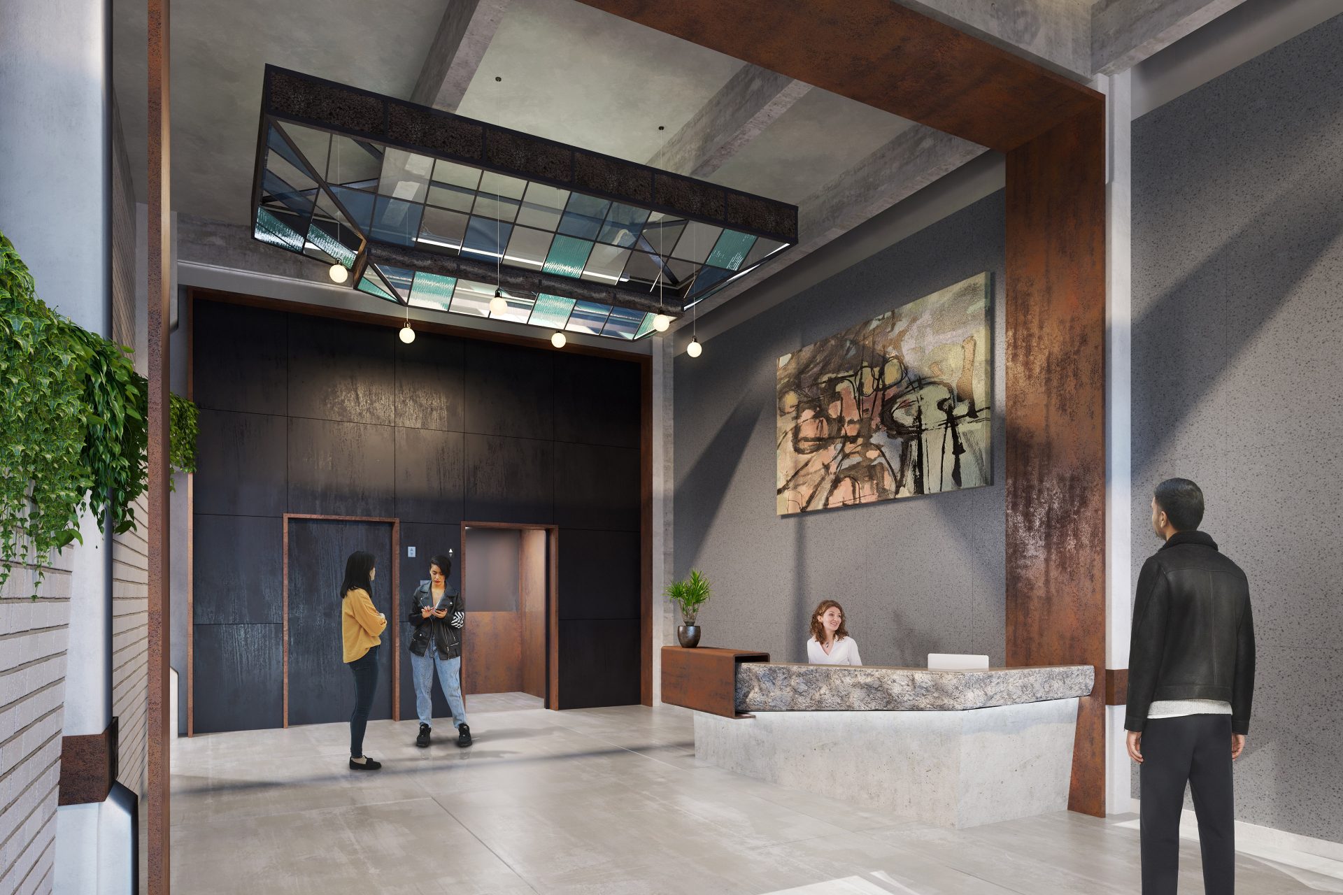 New commercial tenant lobby at 541 West 21st Street